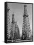 Oil Well Rigs in a Texaco Oil Field-Margaret Bourke-White-Framed Stretched Canvas