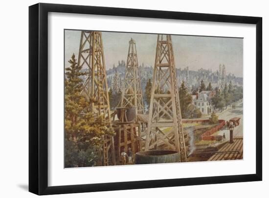 Oil Wells at Los Angeles-A. Muchton-Framed Art Print