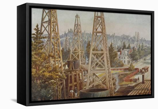 Oil Wells at Los Angeles-A. Muchton-Framed Stretched Canvas