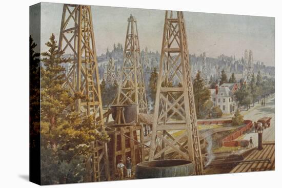Oil Wells at Los Angeles-A. Muchton-Stretched Canvas