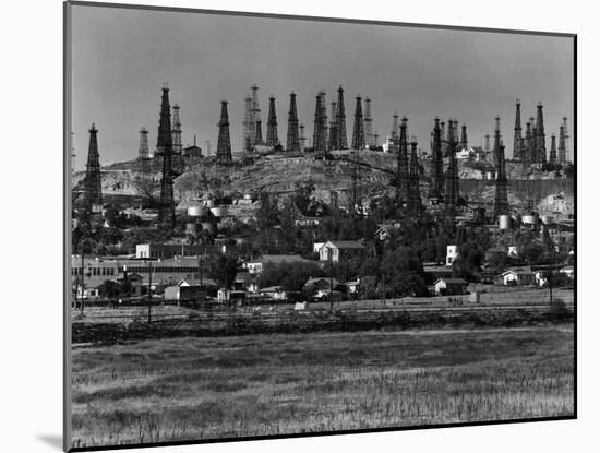 Oil Wells on Signal Hill, California. 1947-Andreas Feininger-Mounted Photographic Print