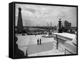 Oil Wells Outside State Capitol-Alfred Eisenstaedt-Framed Stretched Canvas