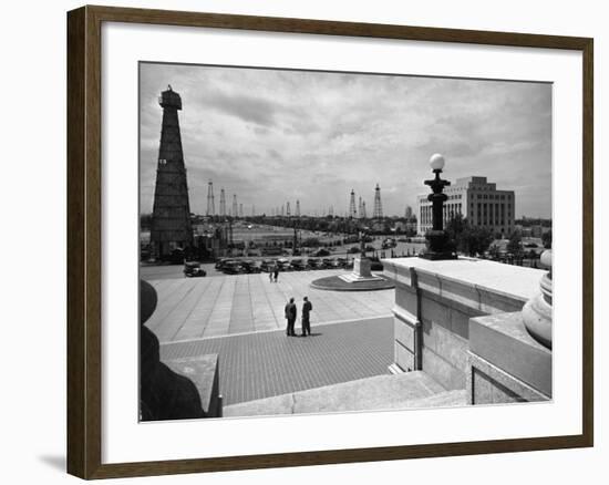 Oil Wells Outside State Capitol-Alfred Eisenstaedt-Framed Photographic Print