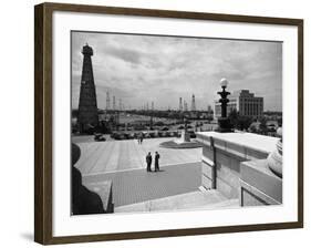 Oil Wells Outside State Capitol-Alfred Eisenstaedt-Framed Photographic Print