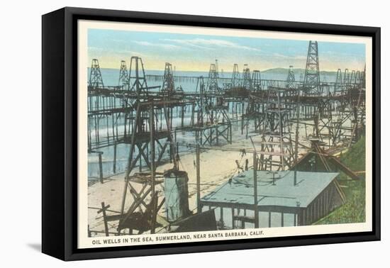 Oil Wells, Santa Barbara, California-null-Framed Stretched Canvas