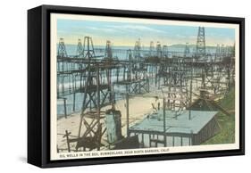 Oil Wells, Santa Barbara, California-null-Framed Stretched Canvas