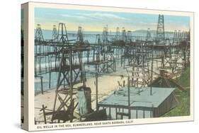 Oil Wells, Santa Barbara, California-null-Stretched Canvas