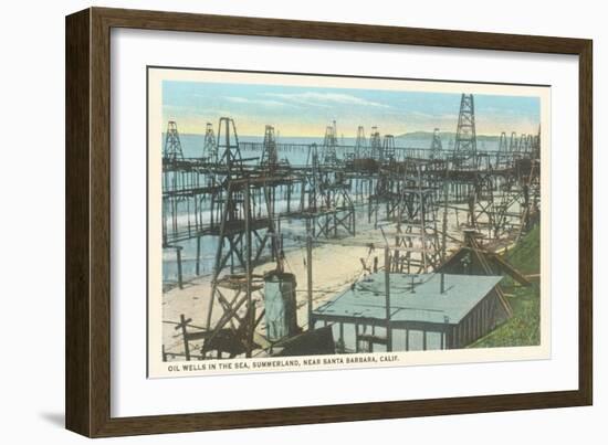 Oil Wells, Santa Barbara, California-null-Framed Art Print