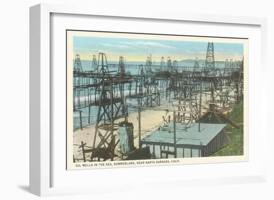 Oil Wells, Santa Barbara, California-null-Framed Art Print