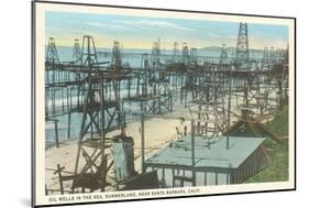 Oil Wells, Santa Barbara, California-null-Mounted Art Print