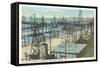 Oil Wells, Santa Barbara, California-null-Framed Stretched Canvas