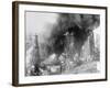 Oil Wells Spouting Streams of Fire-null-Framed Photographic Print