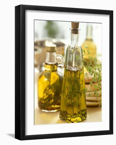 Oil with Herbs and Spices in Two Bottles-Alena Hrbkova-Framed Photographic Print