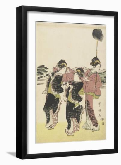Oiran (High-Class Courtesan) Travelling as a Mitate of Daimyo Procession, 18th-19th Century-Utagawa Toyokuni-Framed Giclee Print