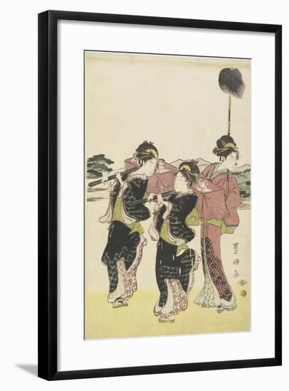 Oiran (High-Class Courtesan) Travelling as a Mitate of Daimyo Procession, 18th-19th Century-Utagawa Toyokuni-Framed Giclee Print