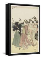 Oiran(High-Class Courtesan) Travelling as a Mitate of Daimyo Procession, 18th-19th Century-Utagawa Toyokuni-Framed Stretched Canvas