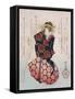 Oiran, Japanese Wood-Cut Print-Lantern Press-Framed Stretched Canvas