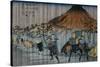 Oiwake Station, a View of Mount Asama-Keisai Eisen-Stretched Canvas