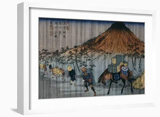 Oiwake Station, a View of Mount Asama-Keisai Eisen-Framed Giclee Print