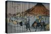 Oiwake Station, a View of Mount Asama-Keisai Eisen-Stretched Canvas