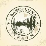 Grunge Rubber Stamp with Barcelona, Spain - Vector Illustration-ojal02-Framed Art Print