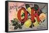 OK Brand - Azusa, California - Citrus Crate Label-Lantern Press-Framed Stretched Canvas