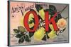 OK Brand - Azusa, California - Citrus Crate Label-Lantern Press-Stretched Canvas