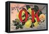 OK Brand - Azusa, California - Citrus Crate Label-Lantern Press-Framed Stretched Canvas