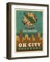 OK City flag-Red Atlas Designs-Framed Giclee Print