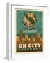 OK City flag-Red Atlas Designs-Framed Giclee Print