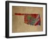 OK Colorful Counties-Red Atlas Designs-Framed Giclee Print