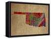 OK Colorful Counties-Red Atlas Designs-Framed Stretched Canvas