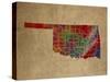 OK Colorful Counties-Red Atlas Designs-Stretched Canvas