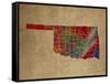 OK Colorful Counties-Red Atlas Designs-Framed Stretched Canvas