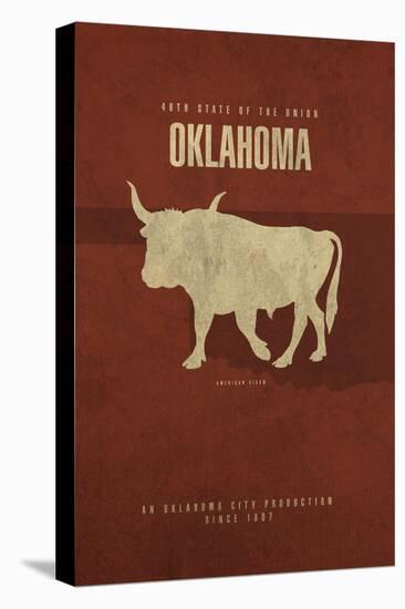 OK State Minimalist Posters-Red Atlas Designs-Stretched Canvas