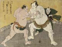 The Wrestling Match Between Kimenzan Tanigoro and Edogasaki Gemji-Okada Beisanjin-Framed Giclee Print