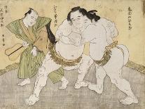 The Wrestling Match Between Kimenzan Tanigoro and Edogasaki Gemji-Okada Beisanjin-Giclee Print