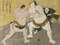 The Wrestling Match Between Kimenzan Tanigoro and Edogasaki Gemji-Okada Beisanjin-Giclee Print