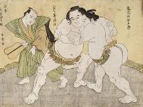 The Wrestling Match Between Kimenzan Tanigoro and Edogasaki Gemji-Okada Beisanjin-Framed Giclee Print