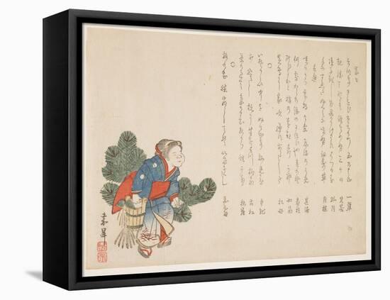 Okame and Pine, C.1854-59-Kash?-Framed Stretched Canvas