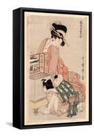 Okarakuri-Kitagawa Utamaro-Framed Stretched Canvas