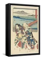 Okazaki, April 1855-Utagawa Hiroshige-Framed Stretched Canvas