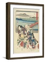 Okazaki, April 1855-Utagawa Hiroshige-Framed Giclee Print