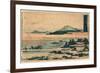 Okazaki Shuku Sono Ni-Katsushika Hokusai-Framed Giclee Print