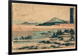 Okazaki Shuku Sono Ni-Katsushika Hokusai-Framed Giclee Print