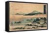 Okazaki Shuku Sono Ni-Katsushika Hokusai-Framed Stretched Canvas