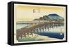 Okazaki--Yahagi Bridge, C.1833-Utagawa Hiroshige-Framed Stretched Canvas