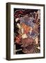 Oki No Jiro Hiroari Killing a Monstrous Tengu-Kuniyoshi Utagawa-Framed Premium Giclee Print