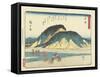 Okitsu, 1837-1844-Utagawa Hiroshige-Framed Stretched Canvas