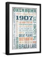 Oklahoma - Barnwood Typography-Lantern Press-Framed Art Print